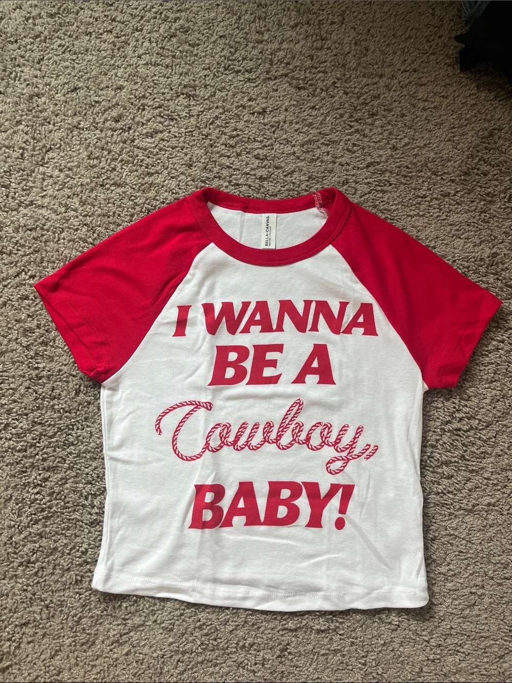 I Wanna Be A Cowboy Baby! Raglan Tee